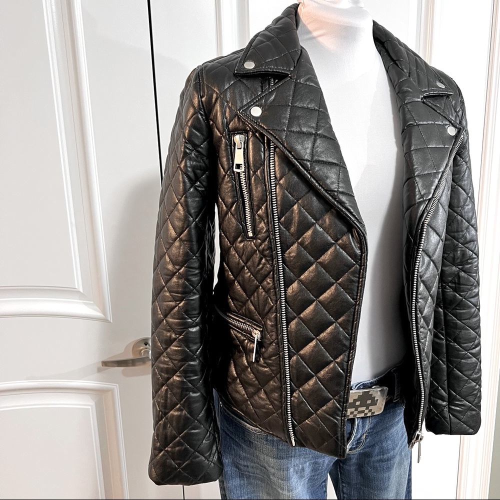 NWOT Love Token Quilted Vegan Leather Moto Jacket Size S